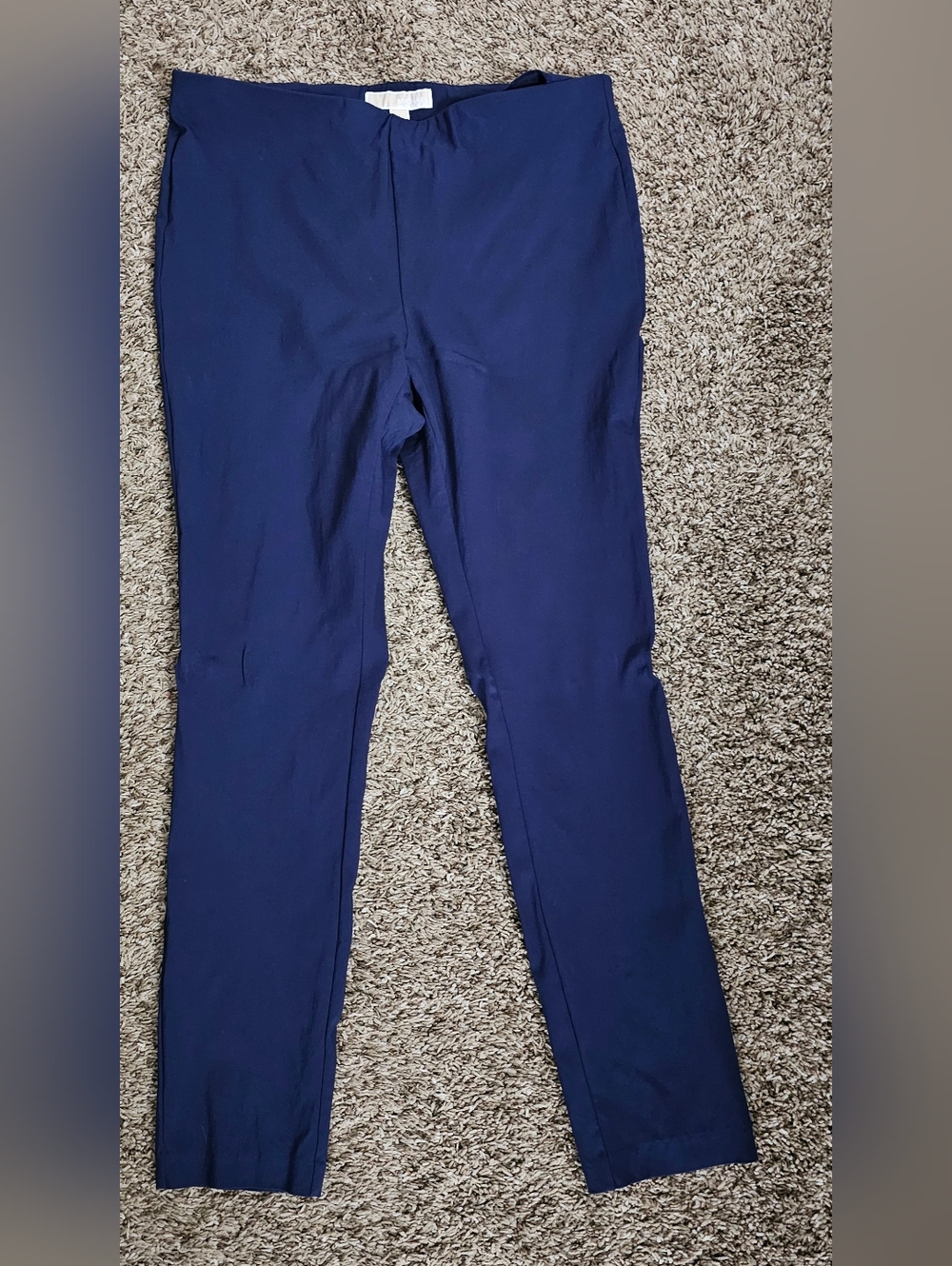 Michael Kors Women's Ankle Pants Large Pull On Mid Rise Stretch Blue Trousers